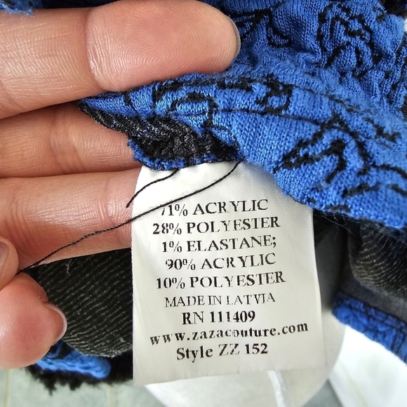 Zaza Couture Blue Paisley Fuzzy Shift Dress - Picture 9 of 9